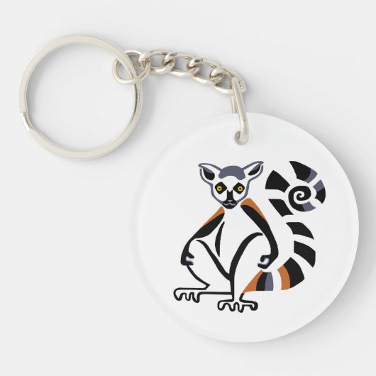 Bedreigd dier - Ringstaartpit - Primaat- Sleutelhanger (Voorkant)