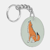 Bedreigd dier - Rode WOLF - Wildlife - Natuur Sleutelhanger (Voorkant Links)