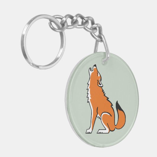 Bedreigd dier - Rode WOLF - Wildlife - Natuur Sleutelhanger (Voorkant Links)