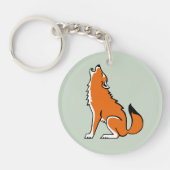 Bedreigd dier - Rode WOLF - Wildlife - Natuur Sleutelhanger (Voorkant)