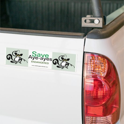 Bedreigd dier - Save AYE-AYES - Conservation - Bumpersticker (Op Truck)