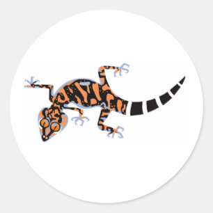 Bedreigd dier - Schattigee Grond GECKO - Natuur Ronde Sticker