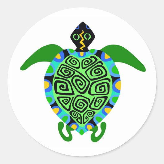 Bedreigd dier -Zee SCHILDPAD -Wildlife warrior - Ronde Sticker (Voorkant)