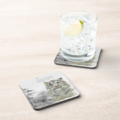 Bedreigd Handbeschilderd Sneeuw Leopard onderzette Bier Onderzetter (Rechterzijde)