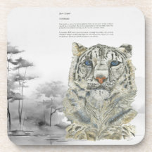 Bedreigd Handbeschilderd Sneeuw Leopard onderzette