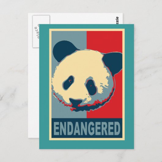 Bedreigd ontwerp van de Panda-Pop Briefkaart (Voorkant / Achterkant)