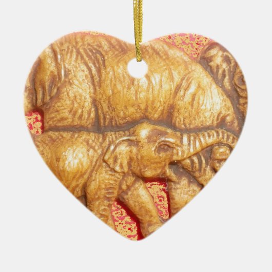 bedreigde Afrikaanse Mara Elephants Keramisch Ornament (Voorkant)