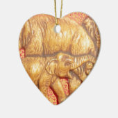 bedreigde Afrikaanse Mara Elephants Keramisch Ornament (Links)