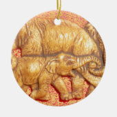 bedreigde Afrikaanse Mara Elephants Keramisch Ornament (Voorkant)