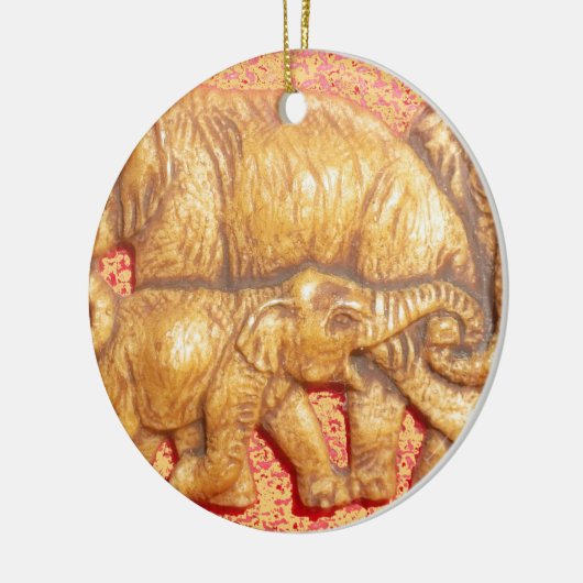 bedreigde Afrikaanse Mara Elephants Keramisch Ornament (Links)