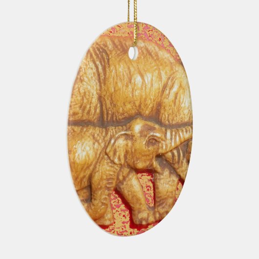 bedreigde Afrikaanse Mara Elephants Keramisch Ornament (Rechts)