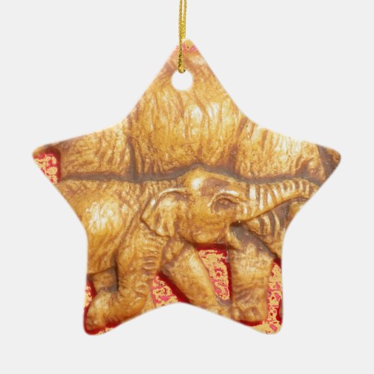 bedreigde Afrikaanse Mara Elephants Keramisch Ornament (Voorkant)