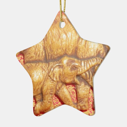 bedreigde Afrikaanse Mara Elephants Keramisch Ornament (Links)