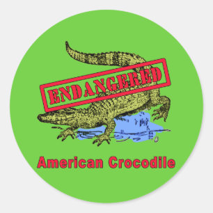Bedreigde Amerikaanse krokodillenproducten Ronde Sticker