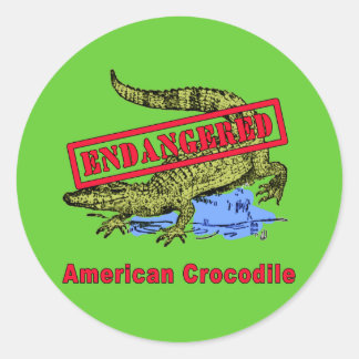 Bedreigde Amerikaanse krokodillenproducten Ronde Sticker