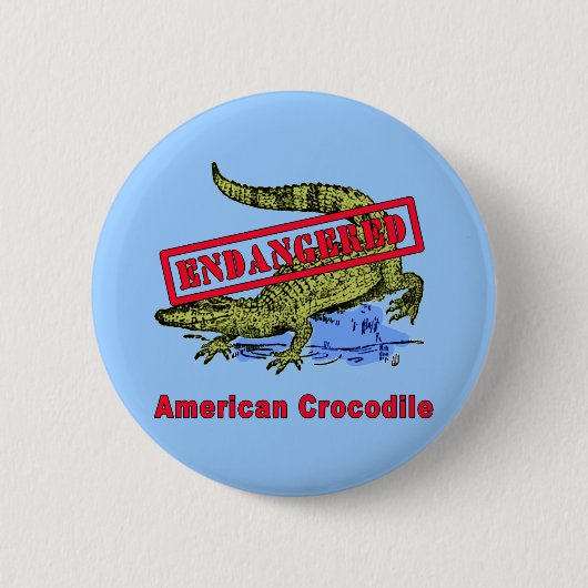 Bedreigde Amerikaanse krokodilproducten Ronde Button 5,7 Cm (Voorkant)
