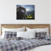 Bedreigde berggorilla genaamd "HOPE" Art Canvas Afdruk (Insitu (Slaapkamer))