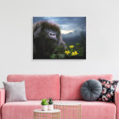 Bedreigde berggorilla genaamd "HOPE" Art Canvas Afdruk (Insitu (Woonkamer))