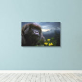 Bedreigde berggorilla genaamd "HOPE" Art Canvas Afdruk (Insitu (Houten vloer))