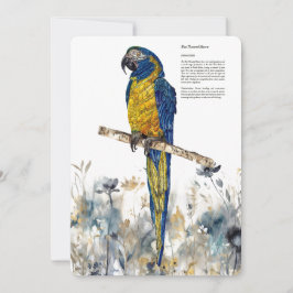Bedreigde blauwkeelmacaw aquarellen feestdagenkaart
