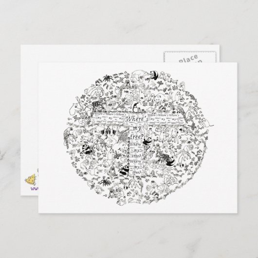 Bedreigde dieren bomen aarde-wervingskunst briefkaart (Voorkant / Achterkant)