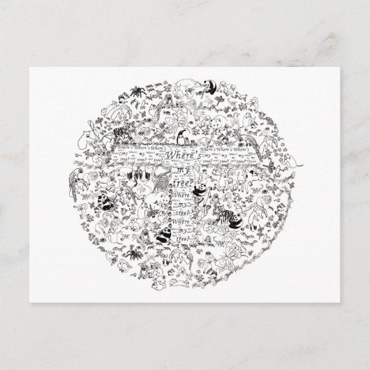 Bedreigde dieren bomen aarde-wervingskunst briefkaart (Voorkant)