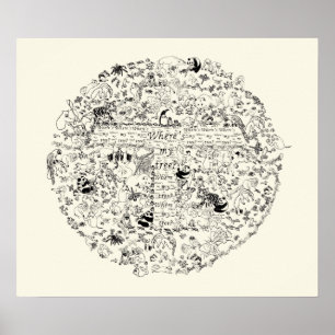 Bedreigde dieren bomen aarde-wervingskunst poster