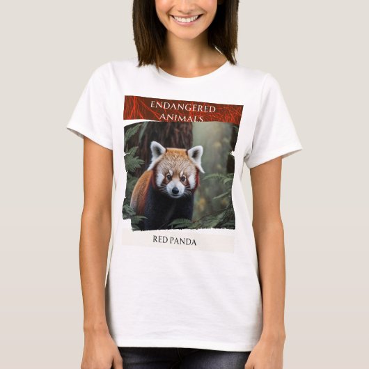 bedreigde dieren - Rood Panda T-shirt (Voorkant)