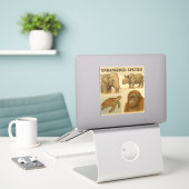 Bedreigde diersoorten  illustratie sticker (Laptop op bureau)