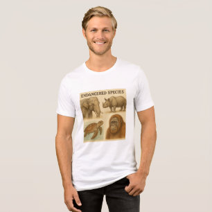 Bedreigde diersoorten  illustratie Tri-Blend shirt