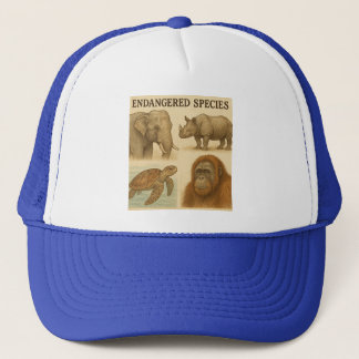 Bedreigde diersoorten  illustratie trucker pet