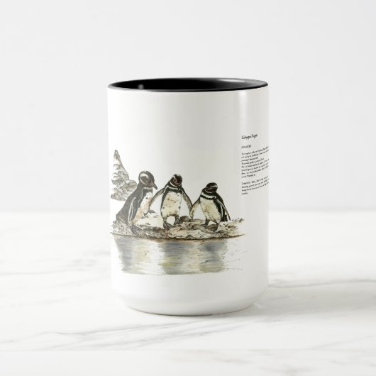 Bedreigde Galapagos Pinguïns Waterkleuren Mok (Midden)