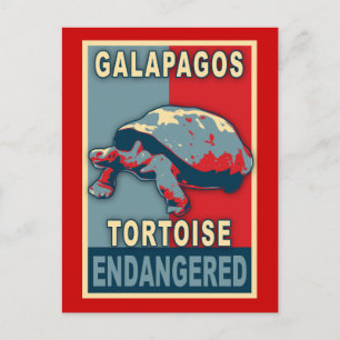 Bedreigde Galapagos Tortoise Pop Art Tshirts Briefkaart