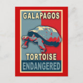 Bedreigde Galapagos Tortoise Pop Art Tshirts Briefkaart (Voorkant)