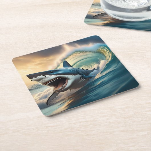 bedreigde haai kartonnen onderzetters (Schuin)