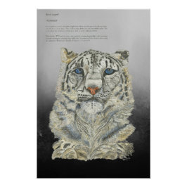 Bedreigde Hand geschilderd Print Snow Leopard post Perfect Poster