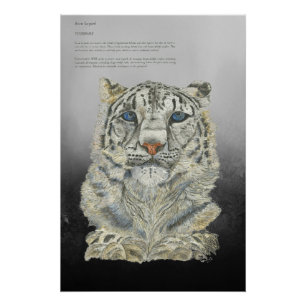 Bedreigde Hand geschilderd Print Snow Leopard post Perfect Poster