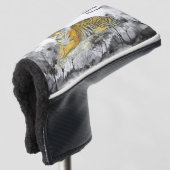 Bedreigde handbeschilderde Bengaalse tijger Golfheadcover (3/4 voorkant)