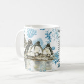 Bedreigde handbeschilderde Galapagos pinguïns Koffiemok (Voorkant links)