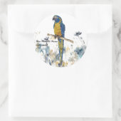 Bedreigde handgeschilderde ara ronde sticker (Tas)