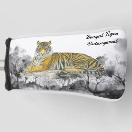 Bedreigde handgeschilderde Bengaalse tijger Golfheadcover