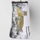 Bedreigde handgeschilderde Bengaalse tijger Golfheadcover (Draai 90)