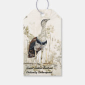 Bedreigde handgeschilderde grote Indische bustard Cadeaulabel (Voorkant)