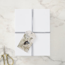 Bedreigde handgeschilderde grote Indische bustard Cadeaulabel
