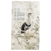 Bedreigde handgeschilderde grote Indische bustard Klein Cadeauzakje (Voorkant)