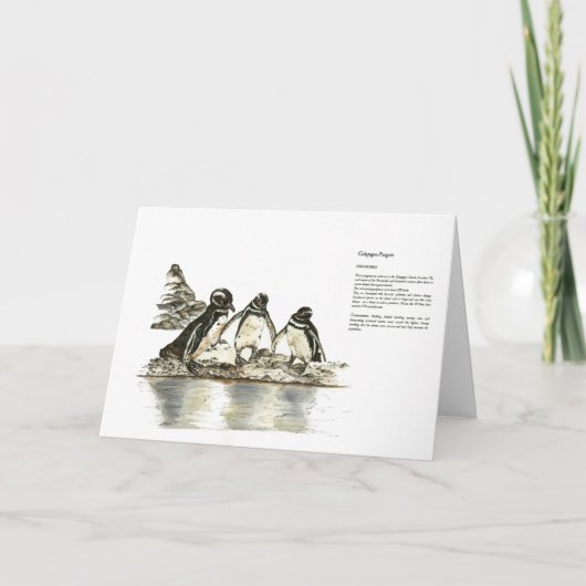Bedreigde handgeschilderde pinguïns Dank u Bedankkaart (Voorkant)