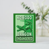 Bedreigde Komodo Dragon Pop Art Tshirts Briefkaart (Staand voorkant)