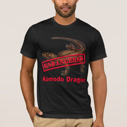 Bedreigde Komodo Dragon Tshirts (Voorkant)