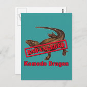 Bedreigde Komodo Dragon Tshirts Briefkaart (Voorkant / Achterkant)