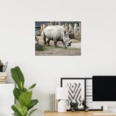 bedreigde noordelijke witte Rhinos Poster (Thuiskantoor)